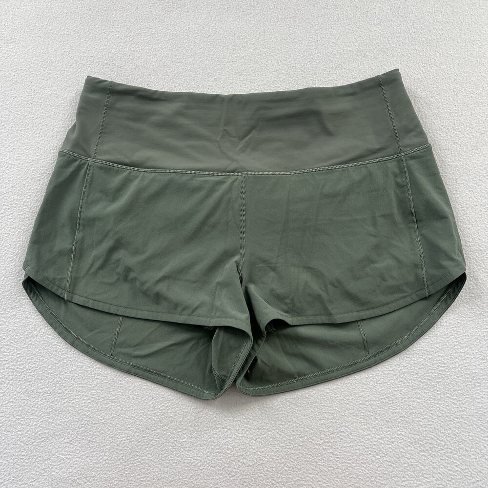 Lululemon Women Grey Eucalyptus Sage Green 2.5" Speed Up High-Rise Lined Short 8
